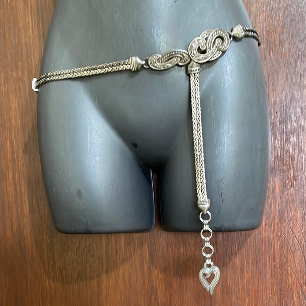 ornate silver double chain belt